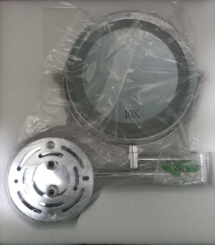 Imagen 8 de 9 de Espejo Pared Iluminación Led Aumento 10x Y 1x Reversible 360
