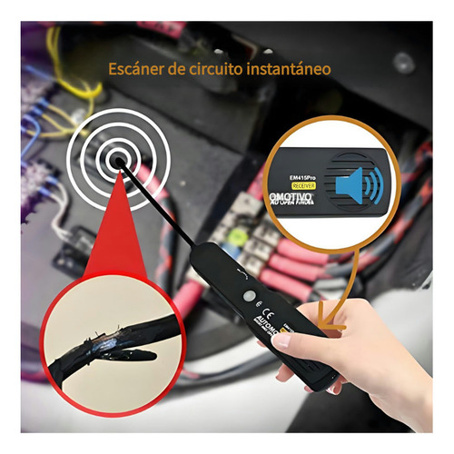 Eonspark Cable Corto-circuito, Localizador y Rastreador de Cables Automotriz EM415PRO DC 6-42V – Herramienta para Comprobar, Localizar, Identificar y Rastrear Cables