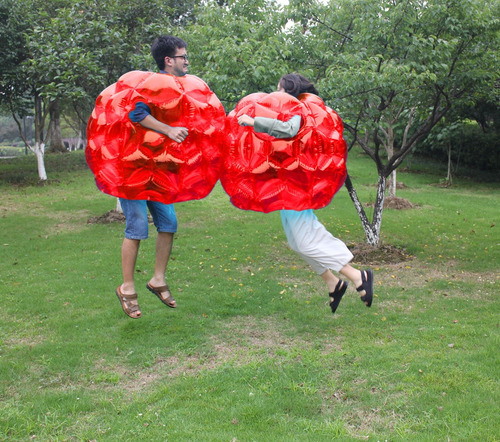 2 Piezas 36'' Diam Azul Amigo Tope Bola Inflable Burbuja FĂșt