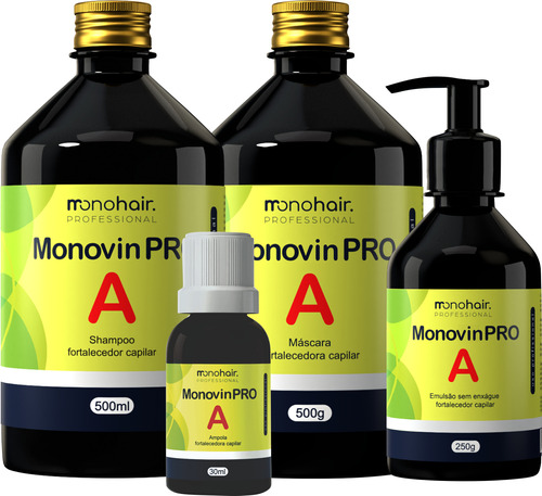 Kit Monovin Pro A Original Mono Hair (4 Itens) + Brinde 