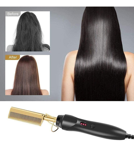 Peine Multifuncional Para Alisar Y Rizar El Cabello Negro