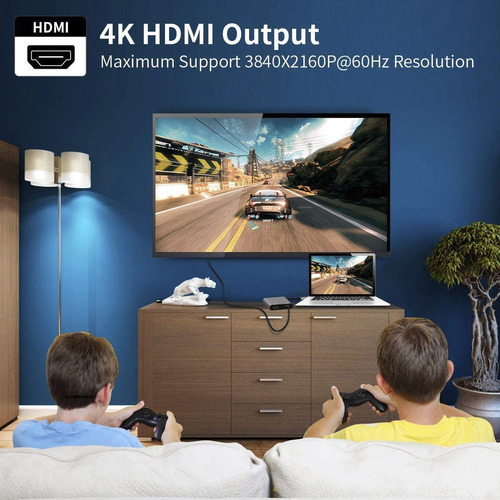 . Adaptador Usb C Para Hdmi Exibe Dois Monitores