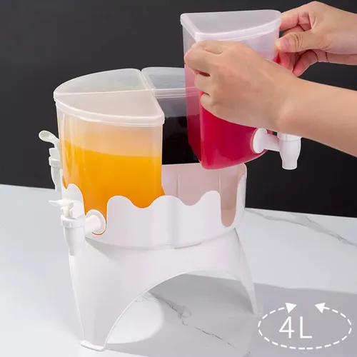 Dispensador Bebidas Líquidos Jugos Grifo 4 Jarras Giratorio