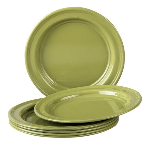 Juego De Plato Ensalada De Peltre Cinsa, 6 Piezas Té Verde