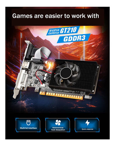 Placa Gráfica Gddr3 De 64 Bits Pcle X16 2.0 Gpu Computação G