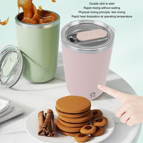 Taza Automática Café Agitador Mezcladora Bebidas+tapa