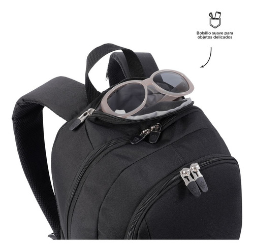 Totto Mochila Ergonómica Con Porta Laptop 14 In. 25,74 Lt. Goctal Color Negro Diseño de la tela Lisa