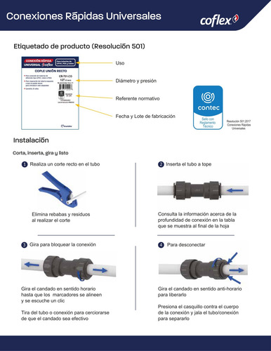 Conexion Rapida Universal Codo 90° 1/2 Coflex Cre01