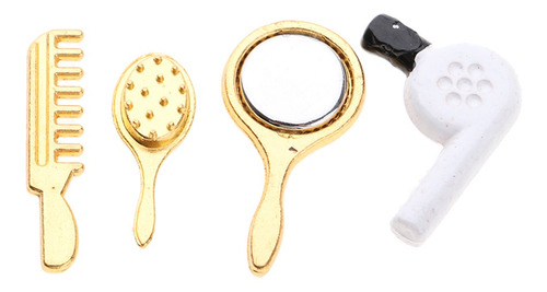 1/12 Casa De Muñecas Mini Maquillaje Espejo Peine Modelo