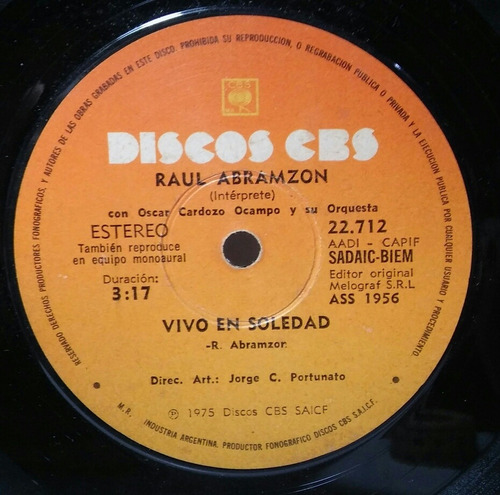 Disco Simple Raul Abramzon Una Vieja Cancion De Amor Excele.