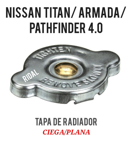 Tapa Radiador Ciega Baja Nissan Titan Armada Pathfinder 4.0