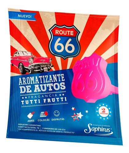 Perfume Fragancia Aromatizante Para Auto Pack X2 - Route 66