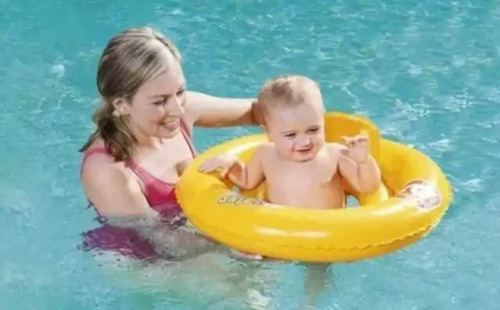 Aro Salvavidas Asiento Flotador Bebe Inflable Pilteta Niño Color Amarillo