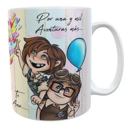 Up Aventura Viejito Carl Amor Pareja Taza Ceramica Pelicula Up Aventura Viejito Carl Amor Pareja Taza Ceramica Pelicula