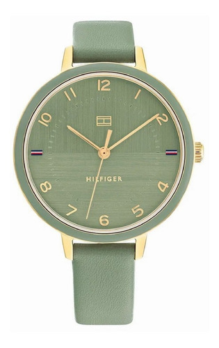 Reloj Tommy Hilfiger 1782583 Mujer Original Agente Oficial Color De La Malla Verde Color Del Bisel Verde Y Dorado Color Del Fondo Verde