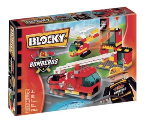 Imagen 2 de 4 de Blocky Bomberos 2 150 Pzs Bloques Ladrillos 01-0651 Educando