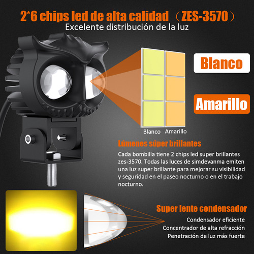 Faros Auxiliares Led 80w Para Luz Alta/baja P/auto/moto 2 Ud