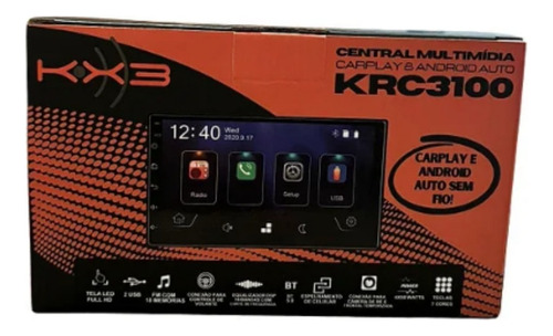 Multimidia 7 Pol Carplay Sem Fio Androidauto Mp5 Kx3 Krc3100