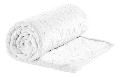 Mantinha De Berço Branca Fleece 3d Para Bebê Cor Branco