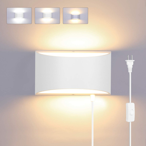 Lightess Lampara Pared Led Moderna Interior 12 W Interruptor