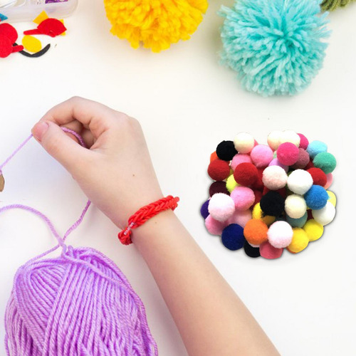 100 Pompones De Bolas Para Niños, Pompones De Colores