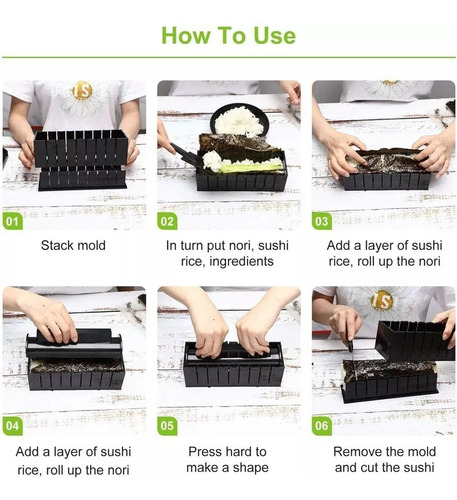 Kit Profesional Antiadherente Para Preparar Sushi(10 Piezas)