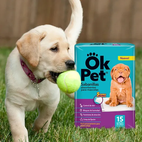 Ok Pet Sabanillas Absorbentes Para Mascotas X 15 Unidades Agua