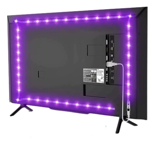 Tira Led 2 Metros Tv Escritorio Muebles Usb Rgb Con Control