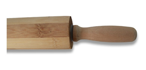 Imagen 2 de 4 de Palo De Amasar Rodillo Madera Giratorio Cocina 41 X 5 Cm