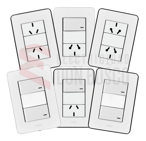 Imagen 2 de 9 de Combo Llave Luz Eleccion Jeluz Mito Blanco O Negro Pack X20