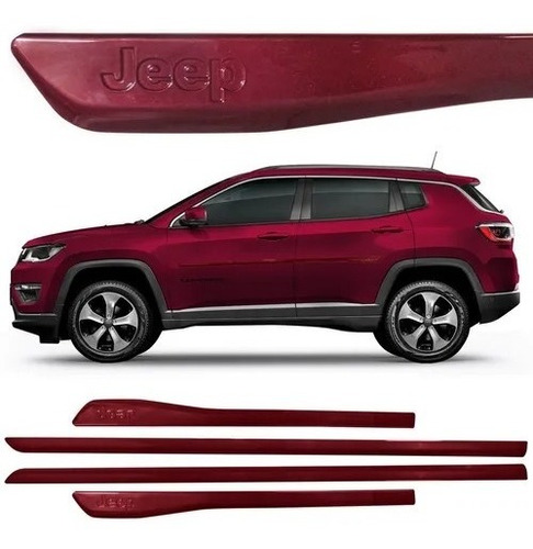 Jogo Friso Lateral Jeep Compass - Vermelho Tribal