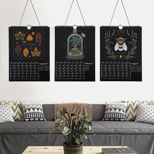 Js Colgante De Pared Ilustrado Con Calendario Lunar 2025 De