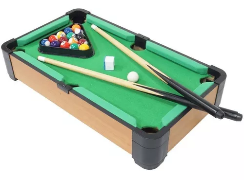 Jogo Sinuca Snooker Mini Mesa Bilhar 51cm Portátil Infantil