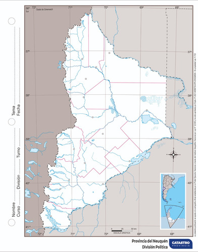 Mapas Rivadavia N°3 Block X40 Neuquen Politico