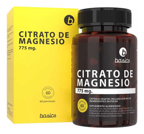 Citrato De Magnesio Quelado | 775mg | Basics Nutrition