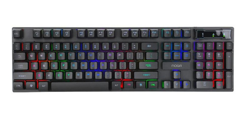 Kit de teclado y mouse gamer Noga NKB-407 Español España de color negro