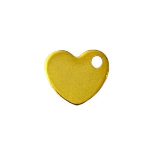 Mini Dije Placa Corazón Acero Inoxidable Chapado Oro