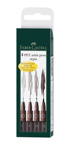 Marcador Rotulador Faber Castell Pitt Artist Pen Sepia X 4 