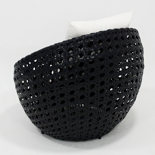 Poltrona De Varanda Com Almofada Impermeável Modelo Duty Cor Preto