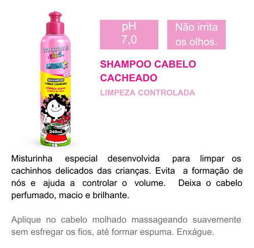 Kit Kids Cabelos Cacheados Infantil 5 Produtos Bio Extratus