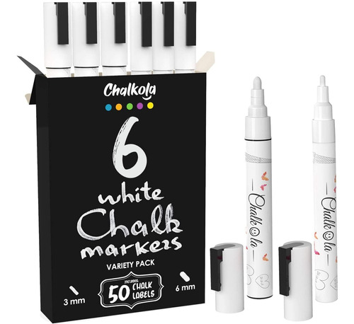 Set Marcadores Chalkola 6 U, Color Blanco