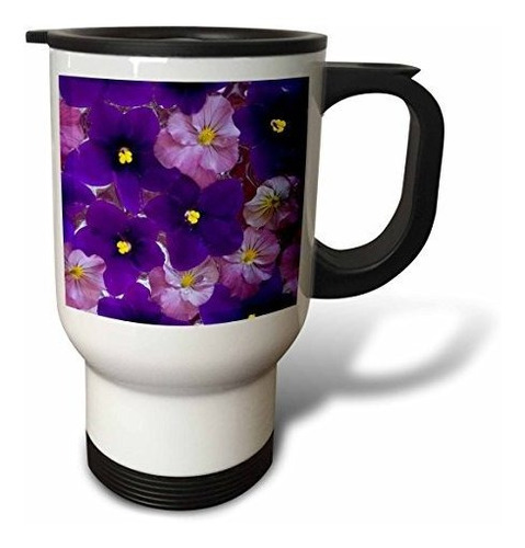 Vaso - Taza De Viaje Con Diseño De Flores Flotantes 3drose, 