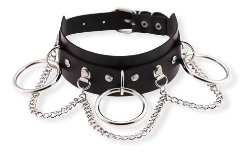 Collar Choker Con Argolla Punk Gotico Dark Kawaii Cosplay