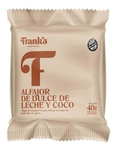 ! Alfajor Franks Dulce De Leche Y Coco Sin Tacc