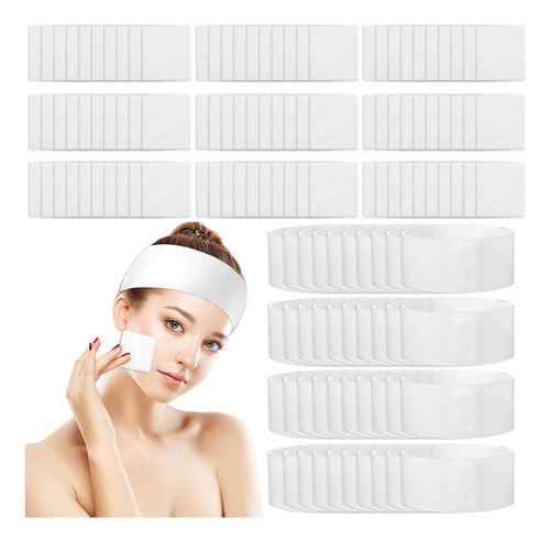 Maxcheck - 100 Diademas Desechables Para Spa, 200 Toallitas