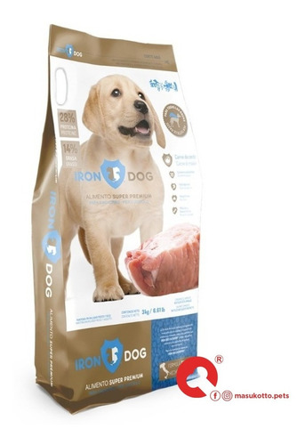 Imagen 1 de 6 de Alimento Para Perros Iron Dog Cachorros 2 Paquetes 3kg C/u