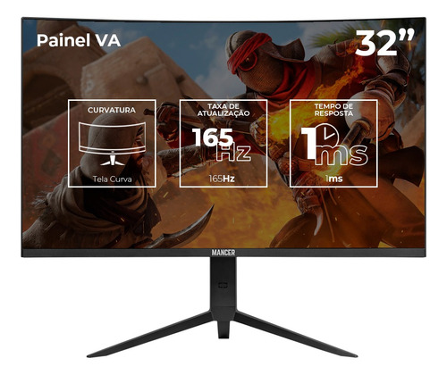 Monitor Gamer Mancer Valak Uz32 P Curvo Va Fhd 1ms 165hz Fs