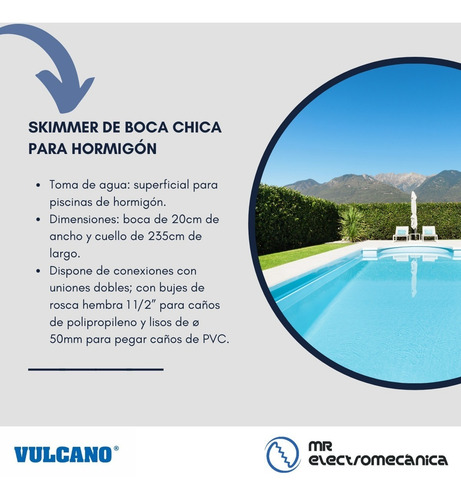Skimmer Vulcano Para Pileta Hormigon Boca 20cm. - 119002