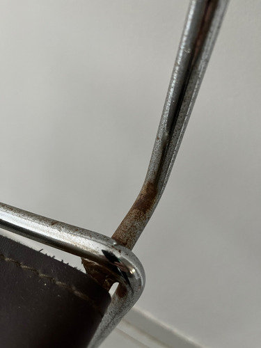 Banqueta Vivendi Cuero Cromado Plateado