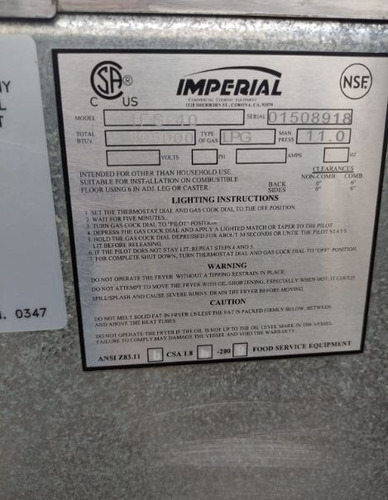 Imagen 2 de 2 de Freidoras De Gas Marca Imperial